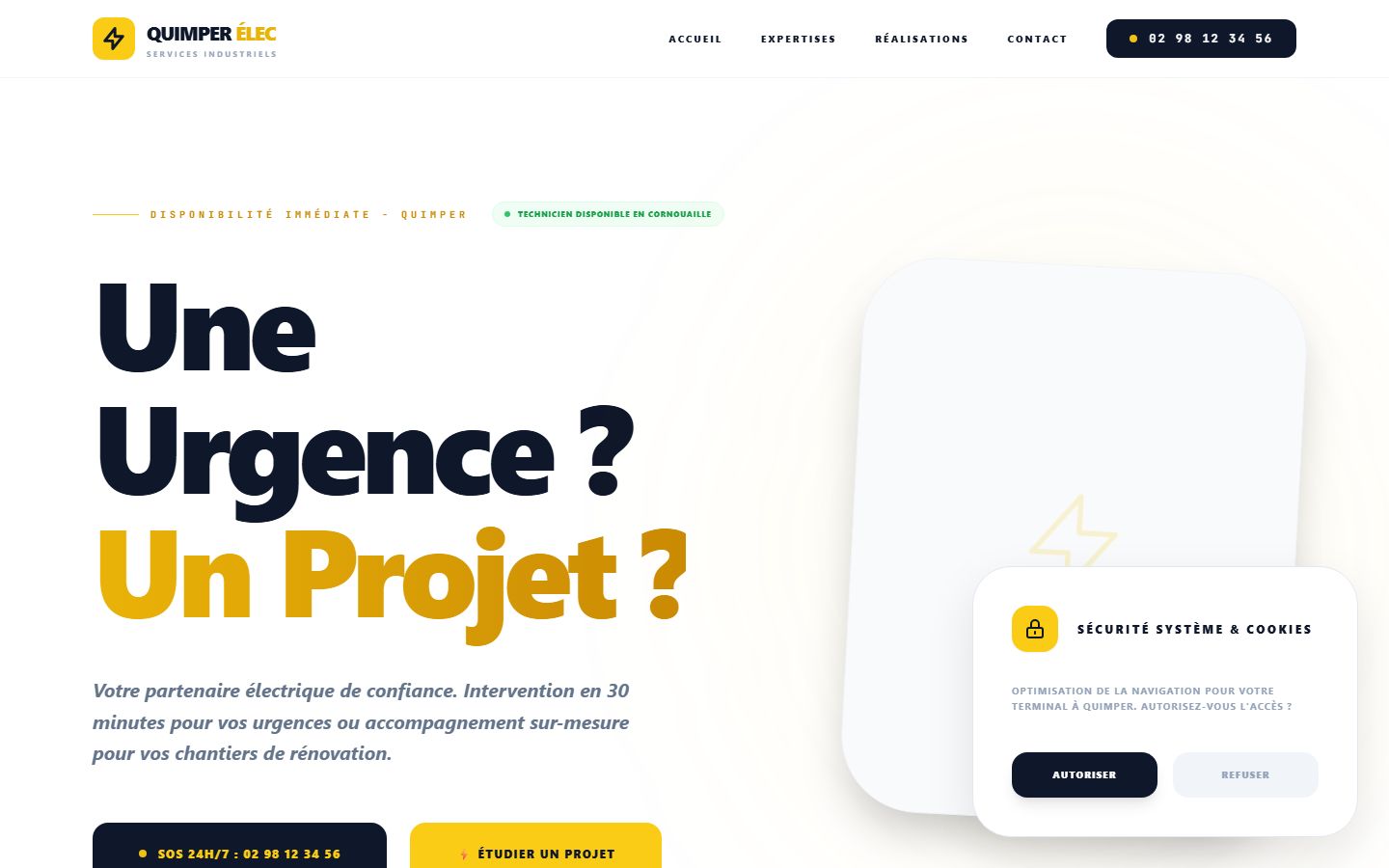 Site démo Électricien Bretagne